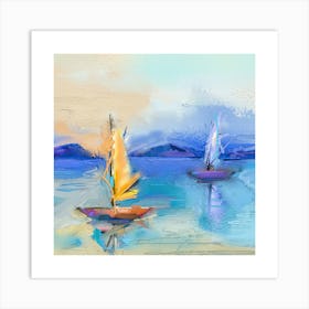 Sailboats On The Water.Printed wall painting, high-level art. 1 Art Print