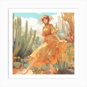 Cactus Girl Art Print