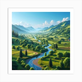 Valley Landscape Art Print