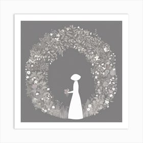 Woman In A Garden Art Print