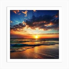 Sunset On The Beach 535 Art Print