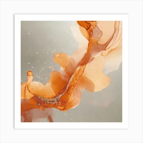 Abstract Orange Splash - Abstract Stock Videos & Royalty-Free Footage Art Print