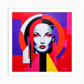 Hand Painted Abstract Piece Pretty Woman Art Print