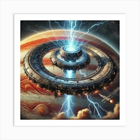 A Sci Fi Depiction Of The Skybreaker Station Art Print