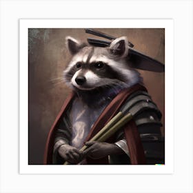 Japanese Raccoon 4 Art Print