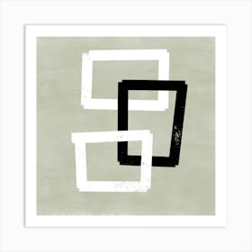 Black And White Squares Art Print