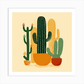 Rizwanakhan Simple Abstract Cactus Non Uniform Shapes Petrol 55 Art Print