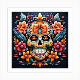 Day Of The Dead Sugar Skull Art Print