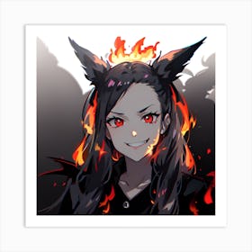 Anime Girl With Red Eyes Art Print