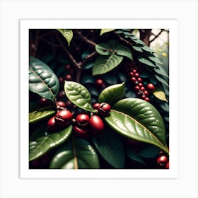 Coffee Berries On A Tree 6 Art Print