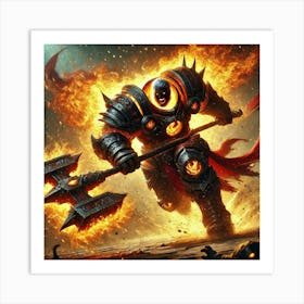 Marcus Steelfang Flameborn Charge Art Print