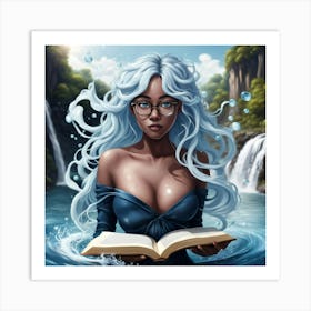 Girl Reading A Book 4 Art Print