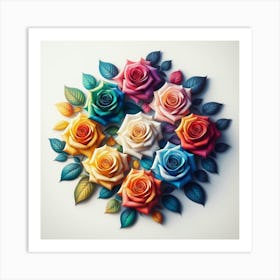 Colorful Roses Art Print