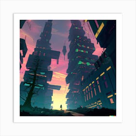 Futuristic City 1 Art Print