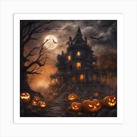 Haunted House to avoid during Halloween. Art Print