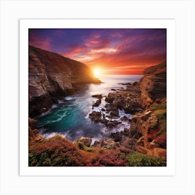 Sunset At The Coast Art Print