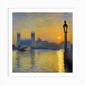 Sunset Over The Thames Art Print