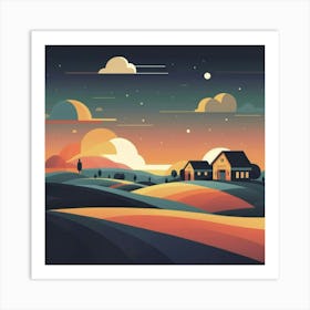 A simple and vibrant little land 1 Art Print