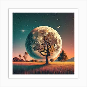 Full Moon In The Sky Art Print