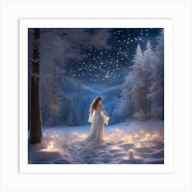 Fairy In The Snow Art Print