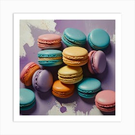 Colorful Macarons Art Print