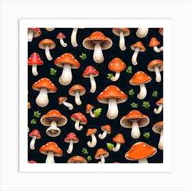 Mushrooms As A Logo (15) Art Print