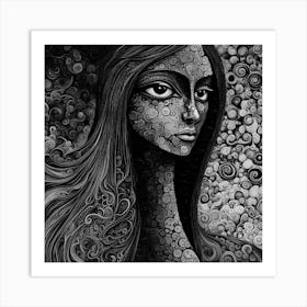 Black and White Woman 1 Art Print