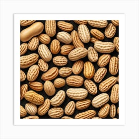 Peanuts On Black Background 4 Art Print