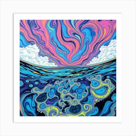 Psychedelic Ocean Art Print