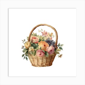 Basket Of Flowers.5 Art Print