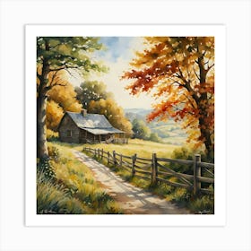 Cabin In The Woods Art Print