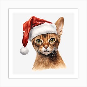 Santa Cat 5 Art Print