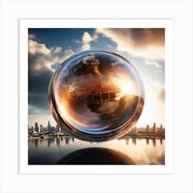 Glass Globe With City Skyline Art Print