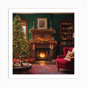 Christmas In The Living Room Art Print