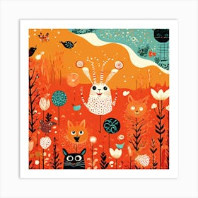 Playful And Whimsical A Pattern Featuring Whimsical Creatures Playful Patterns And A Touch Of Mag 136562514 (5) Art Print