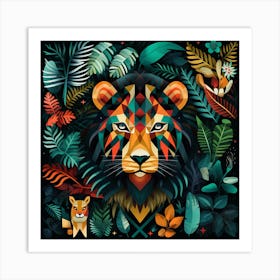 Lion In The Jungle 7 Art Print