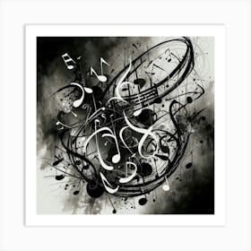 Black and White Abstract Art 155 Art Print