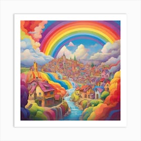 Rainbow City Art Print