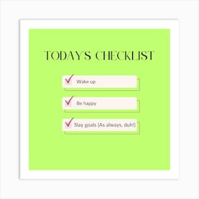 Checklist Art Print