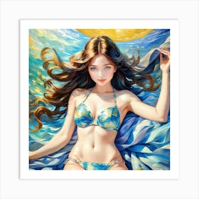 Girl In A Bikinihgft Art Print