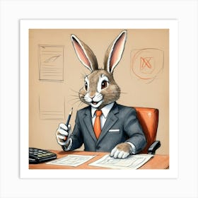 Rabbit In Business Suit 4 Art Print