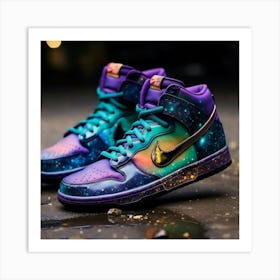 Galaxy Nike Dunk High Art Print