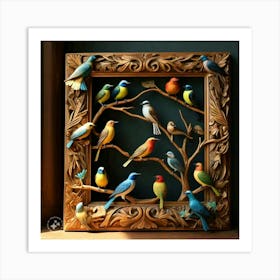 Birds On A Branch 1 Art Print