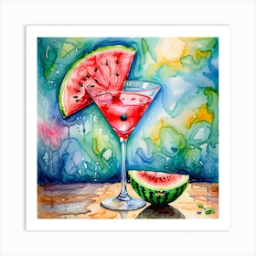 Cool watermelon cocktail Art Print