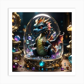 Dragon In A Glass Dome Art Print