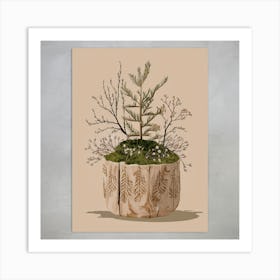 Christmas Tree In A Pot Art Print