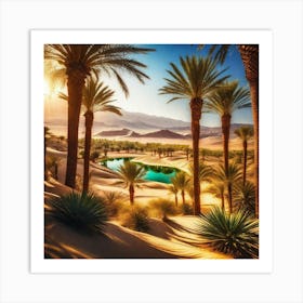 Palm Trees In The Desert Art Print