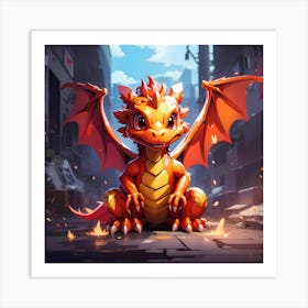 Dragon In The City Art Print