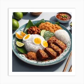 Culinary Delight: A Perfect Nasi Lemak Meal Art Print