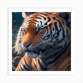 Tiger With A Majestic Look Art Print